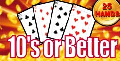 Tens or Better 25 hands Game