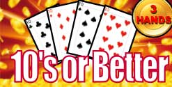 Tens or Better 3 hands Game